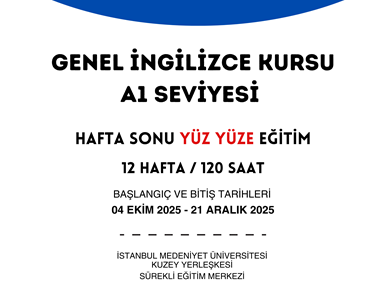 A1 Seviyesi Genel İngilizce Kursu (Yüzyüze)
